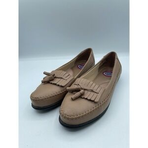 Dr Scholls E23-2X Leather Loafer Moccasin Size 8M Tan Double Air-Pillo Insoles